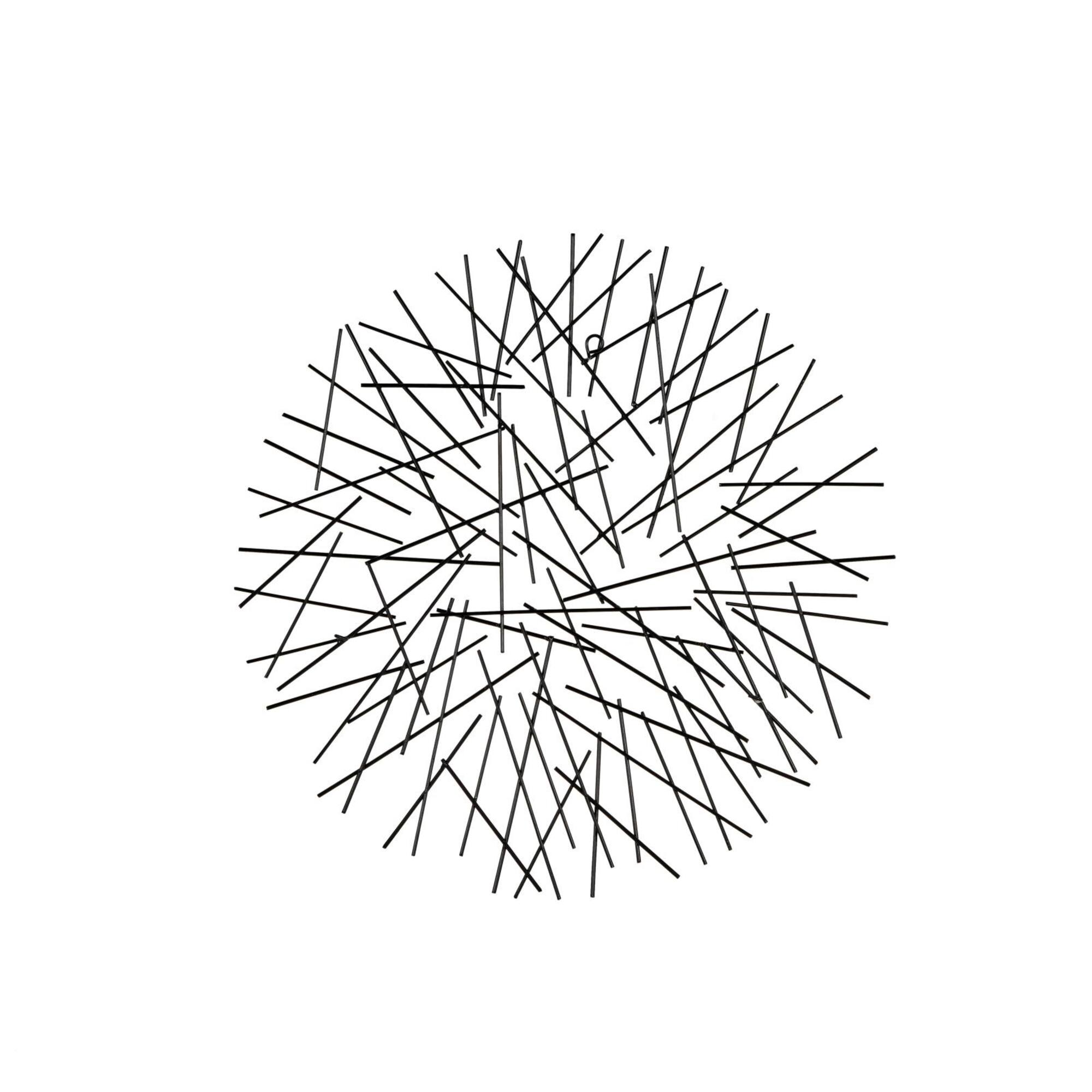 24" x 25" Black Metal Abstract Overlapping Stick Wall Décor